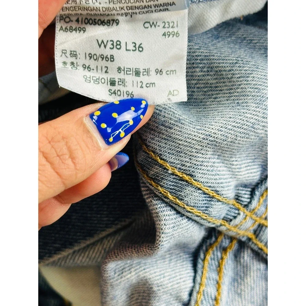 Levi's 550‎ Jeans Mens W38 L36 Relaxed Fit Light Wash Blue Denim 100% Cotton